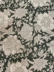 HUNNY || Indian Hand Block Print Fabric, Indian Linen Fabric, Block Print Fabric, Designer Floral Printing Fabric, Upholstery fabric, Pillow - Rohiyaan